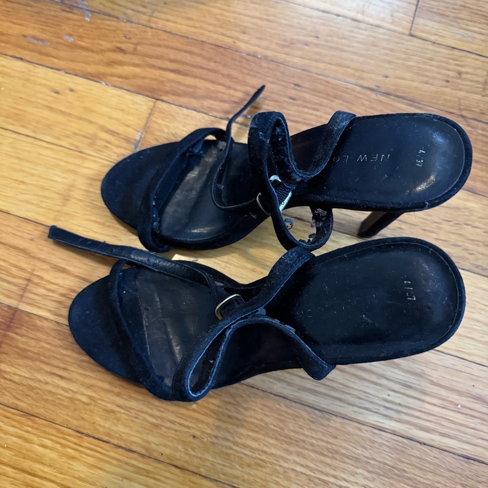 Nee Look Black Strappy Heeled Sandals